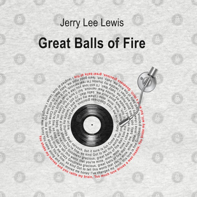 GREAT BALLS OF FIRE LYRICS ILLUSTRATIONS by Vansa Design